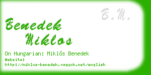 benedek miklos business card