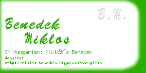benedek miklos business card